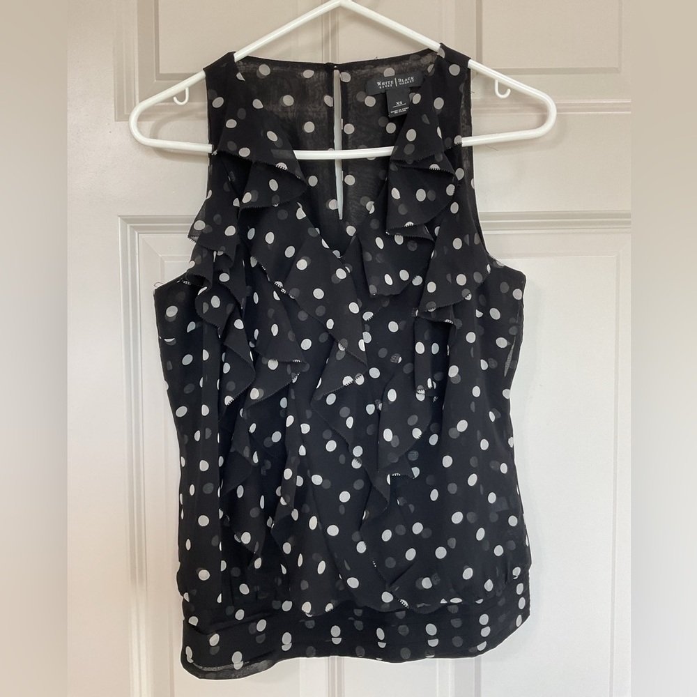 White House Black Market Polkadot Blouse - Size XS